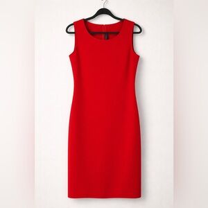 St. John Red Sleeveless Knit Size 12 Sheath Dress